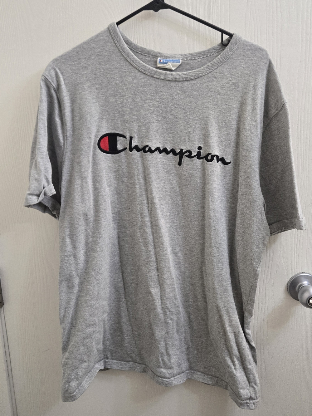 Champion Men's Grey Logo T-Shirt XL